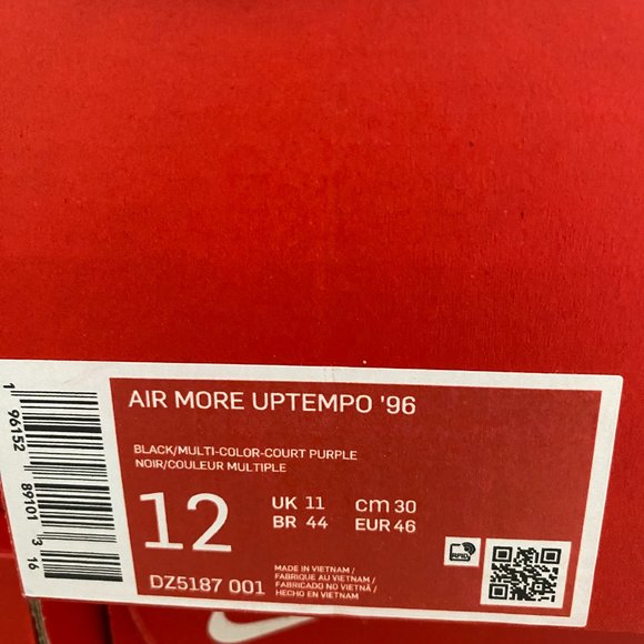 Nike Air Uptempo 96 Black Court Purple Men's shoes - Picture 10 of 10